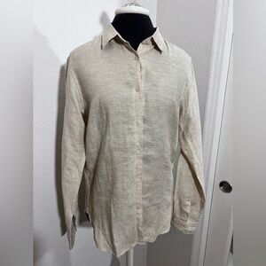 Uniqlo 100% Linen Button Down Size Medium